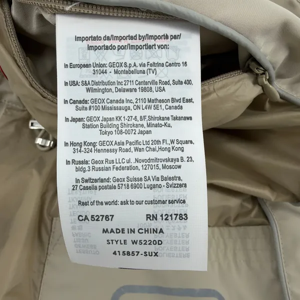 GEOX Respira Womens Beige Utility Jacket Size 8 Breathable Windproof Coat W5220D - Image 13