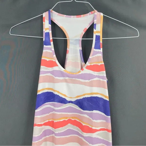 Lululemon Cool Racerback Beacher Stripe White Iris Flower Tank Top - Image 4