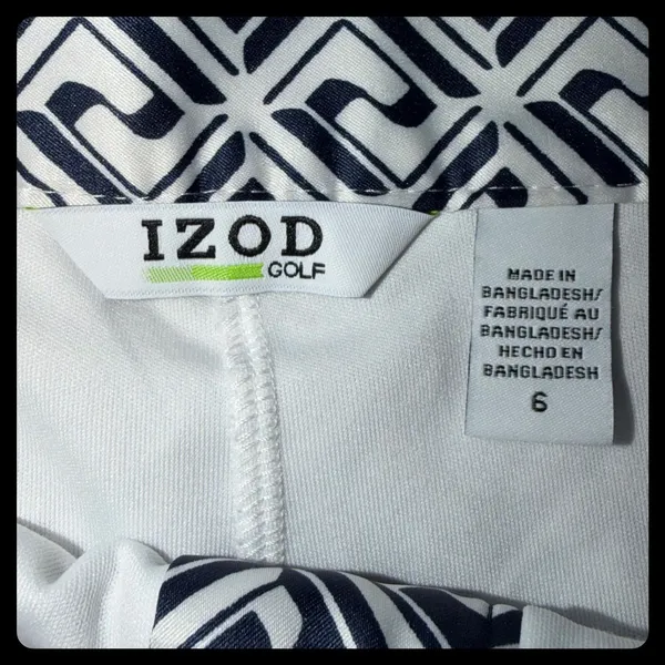 IZOD Golf Skort Women 6 Blue Geometric Activewear Skirt - Image 2