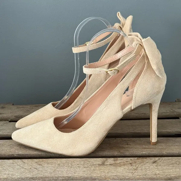 NEW ZBY Women’s Nude Suede Pointed Toe High‎ Heels Size 9.5 A29 - Image 2