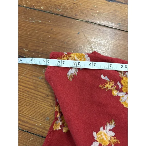 Free People Red What‎ is Love Floral Wide Leg V-Neck Jumpsuit Size 0 - Image 8