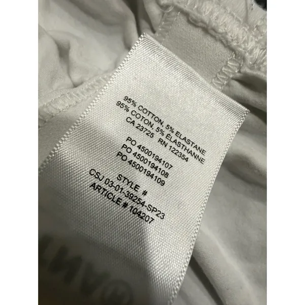 Tna Aritzia White Side Ruched‎ Short Sleeve T-Shirt Crewneck Top Large - Image 7