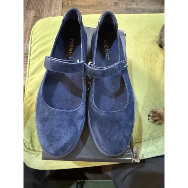 Vionic Women's Uptown Mary Jane Flat Size 7 Blue Suede - Image 2