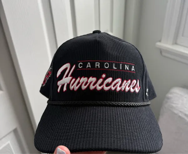 47 Brand Black Carolina Hurricanes Embroidered Script corduroy Cap - Image 5