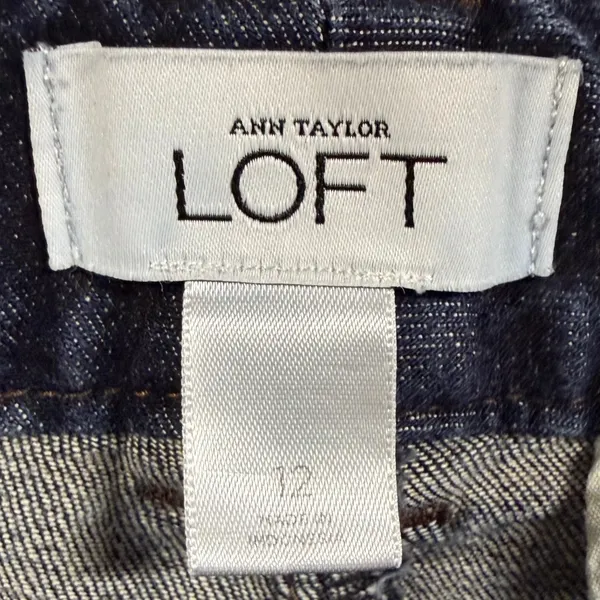 LOFT‎ 36X32 12 Dark Wash Denim Wide Leg Flare Jeans Stretch Retro Classic Preppy - Image 6