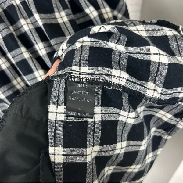 Day & Moon Red Dress Boutique Pinky Promise Black Plaid Dress Size L - Image 10