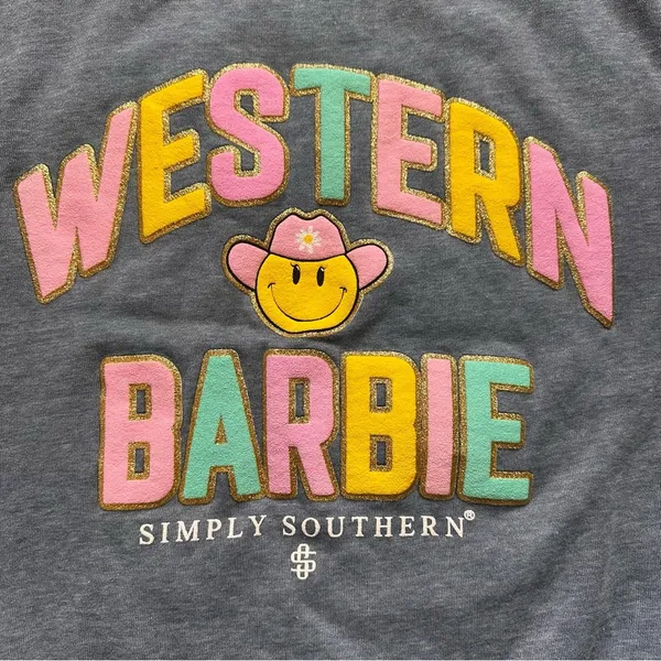 Simply Southern Western Barbie Sweatshirt Blue Pullover Graphic Women’s Medium - Image 6
