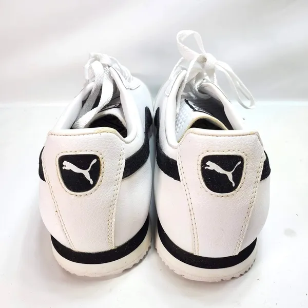 Vintage Puma Roma Leather Sneakers Y2K Hype Style Womans Size 9 White Black‎ - Image 3