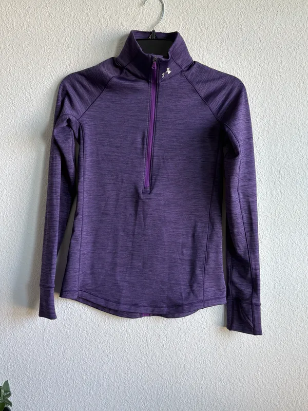 Under Armour Purple ColdGear Half Zip Pullover XS - Image 3