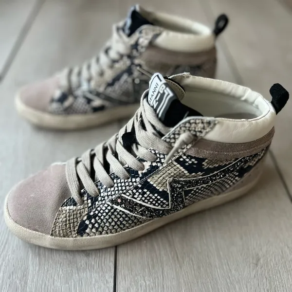 Gianni Bini Women’s high top mixed print animal suede sneaker size 6.5 - Image 2