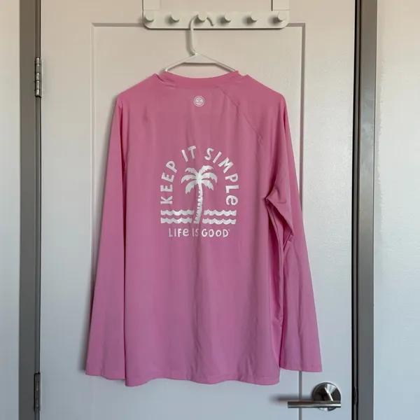 Life Is Good Vibrant Pink Crew Neck Top - Image 3