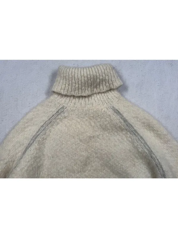 J.Crew Alpaca Merino Wool Cashmere Turtleneck Sweater Ivory Cream Womens Small S - Image 3
