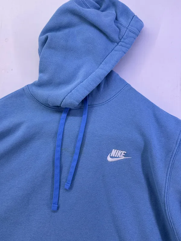 Vintage Nike Light Blue Hoodie Size Medium - Image 7