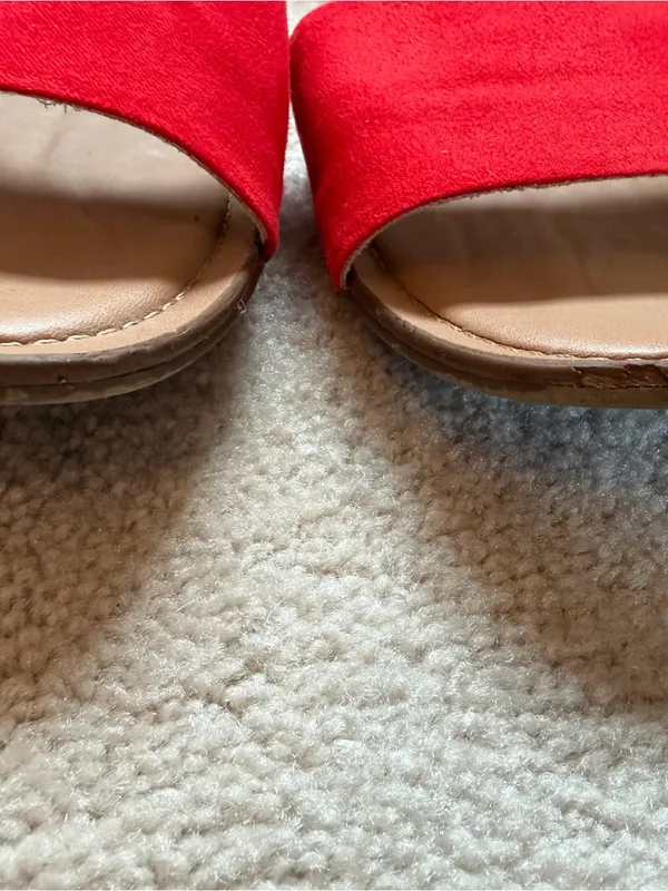 A New Day Red Faux Suede d’Orsay Flats Women’s Size‎ 11 - Image 4