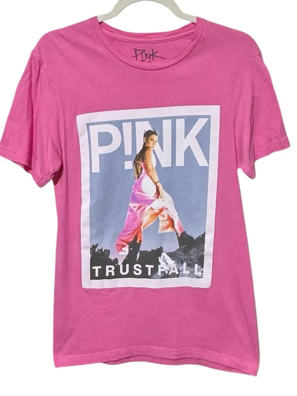 P!NK Trustfall 2023 Graphic Tee S 17.5” p2p Pink NWOT - Image 2