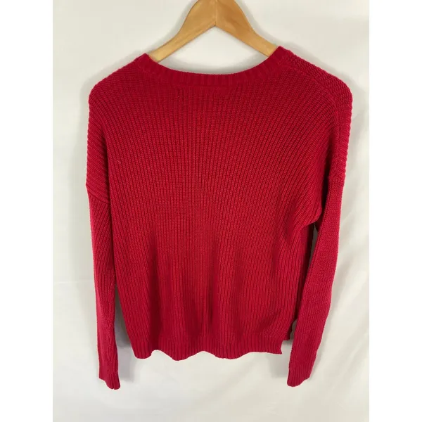 Hollister Cable Knit Red Knit Sweater Size XS - Image 4