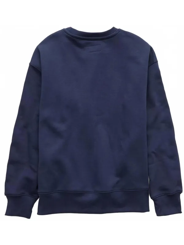 AE Everyday Luxe Graphic Crew Neck Sweatshirt American Eagle NWT Navy Small - Image 3