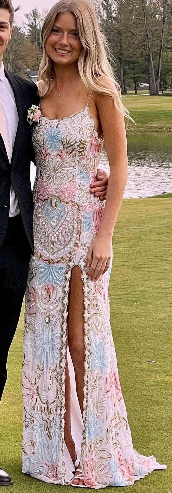 Rachel Allen White Prom Dress - Image 3