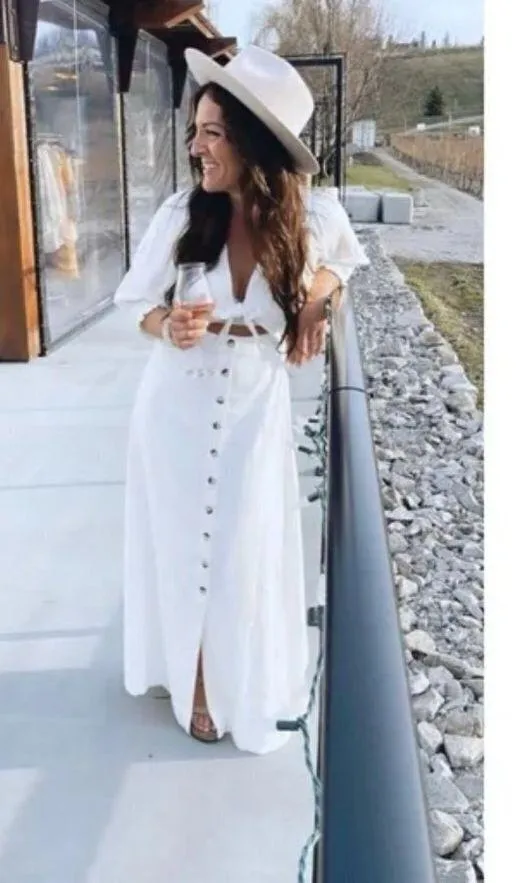 FREE PEOPLE String of Hearts Cutout Maxi Dress in White Size X-Small - Image 3