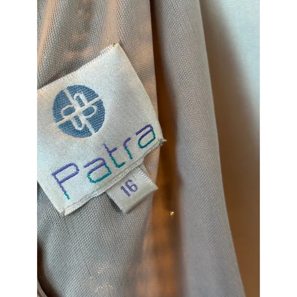Patra Vintage Sequin Beaded Cocktail Dress Silver Art Deco Gatsby Sz 16 RN 65518 - Image 3