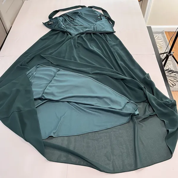 Lulus Air of Romance Forest Green Halter Gown Maxi‎ Dress Size LARGE - Image 8