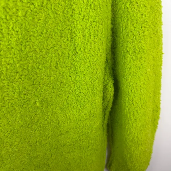Free People Found My Friend Lime‎ Green Boucle Wool Blend Oversized Sweater Sz M - Image 3