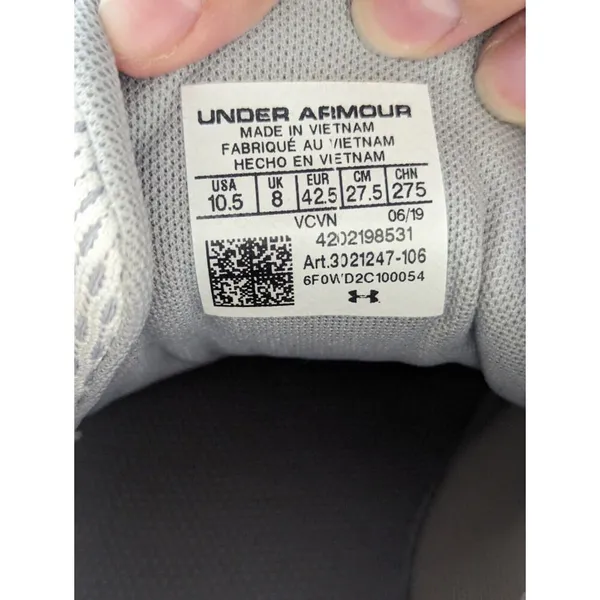 Womens Sz 10.5 Under Armour Charged Rogue Lace-Up White Trainers 3021247_106 - Image 2