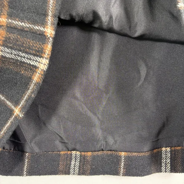 Hollister Women Black Plaid Stretch‎ Waist Ultra Hi-Rise Lined Skirt Size Medium - Image 6