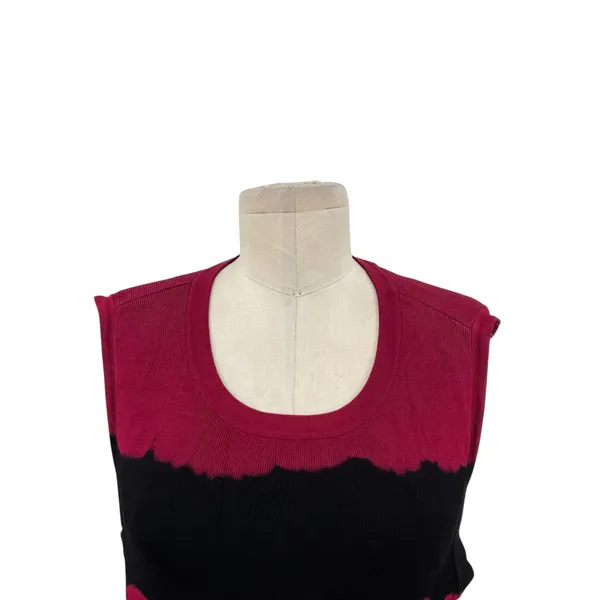 Karen Millen‎ Dress Bodycon Fit & Flare Sleeveless Tie Dye Red Black Size Small - Image 4