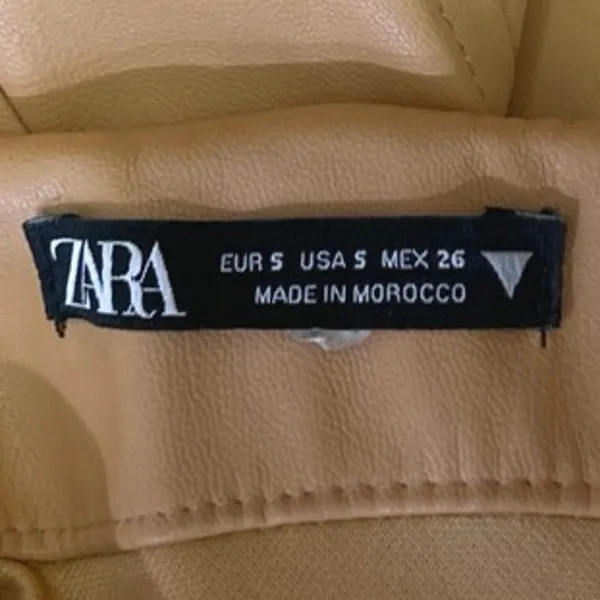 Zara Brown Faux Vegan Leather Sleeveless Strapless Mini Corset Tank Tube Dress S - Image 4