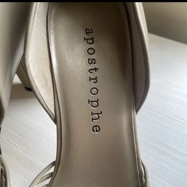 Apostrophe vintage leather upper pointed - toe pumps heels 7 U.S size tan - Image 3