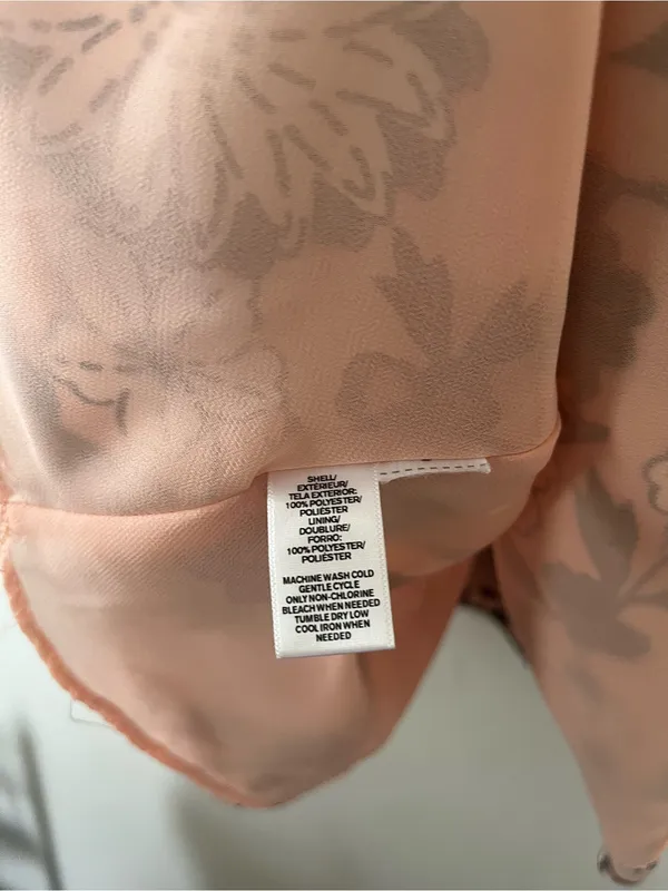 Loft Peach Pink Modest Floral Midi Dress XS Feminine Church Teacher Office - Image 5