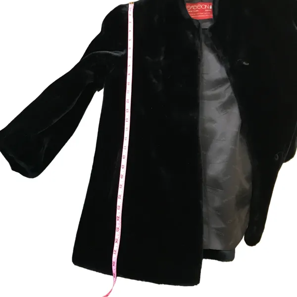 Vintage ILGWU Sasson faux fur black coat Size 10 glam fancy dressy, made in USA - Image 11