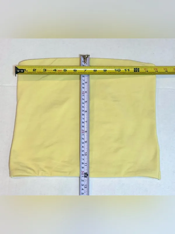 GAP Petite Tube Top S Butter Yellow Strapless Cotton Y2K Bandeau Cropped Stretch - Image 7