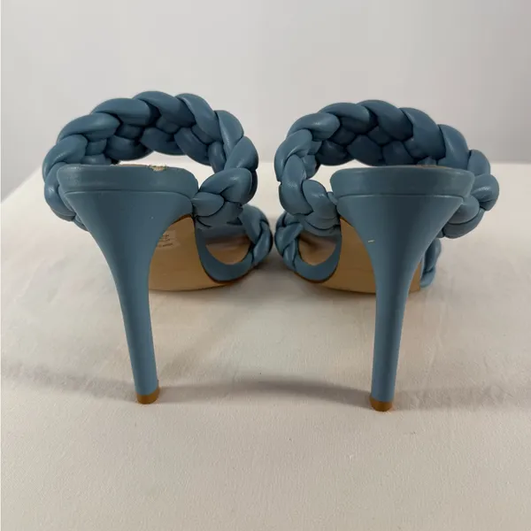 Steve‎ Madden Kenny Braided Square Toe Heels in Sea Blue Size 8 - Image 4