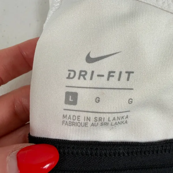 NIKE L Small Dri-Fit Indy Light Support Sports Bra White Swoosh Logo Women's - Image 9