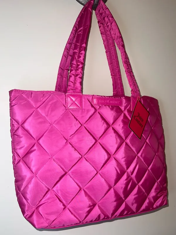 Juicy Couture Hot Pink‎ Quilted Tote Bag NWT Barbiecore Y2K Shoulder Bag - Image 3