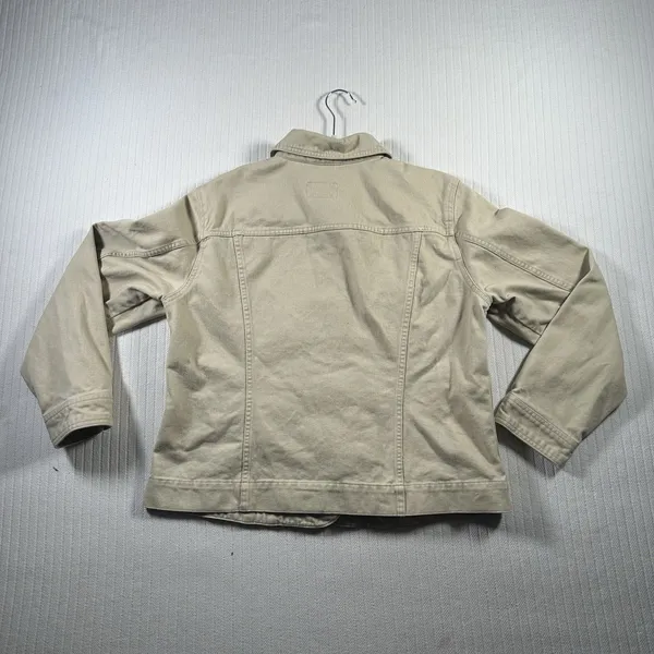 L.L.Bean Women’s Petite XL Jacket Khaki Brown Canvas Utility Field Coat - Image 14