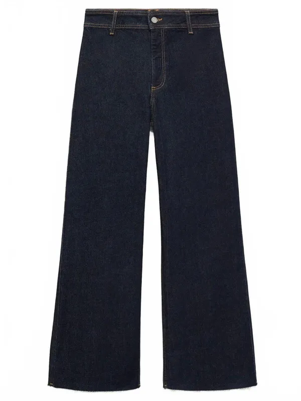 Mango Catherin Rinse-Wash Culotte Jeans NWT Open Blue Size 4 (EUR 36) - Image 3