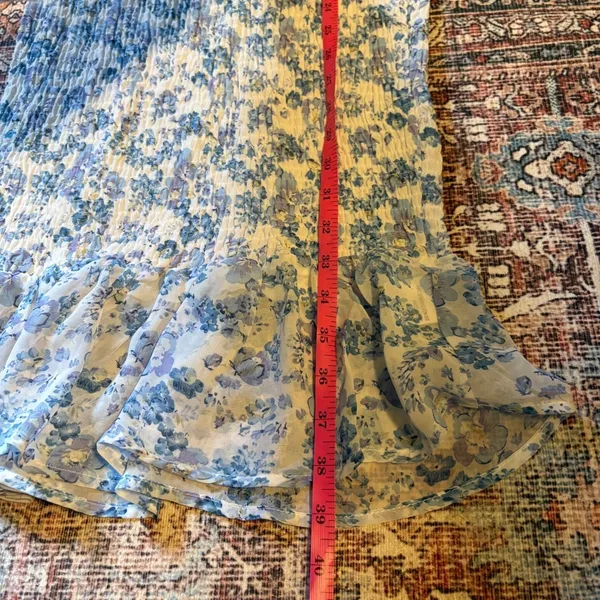 Hello Molly‎ NWT Blessings Midi Dress Blue Floral Off the Shoulder Ruffle Medium - Image 8