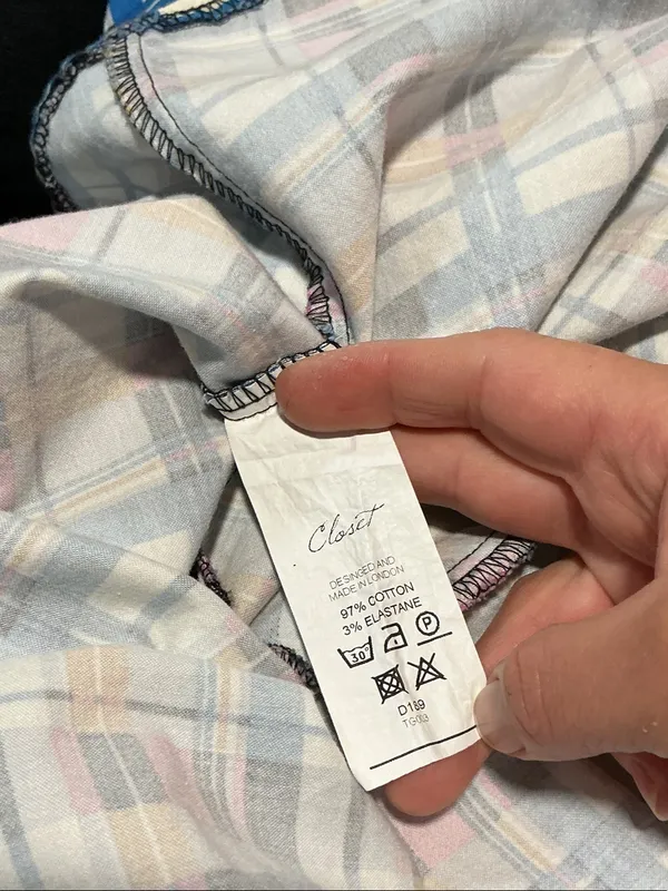 Closet Multicolor Plaid Midi Dress with Blue Belt - Image 6