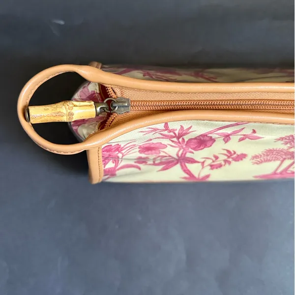 Tommy Bahama Yellow & Pink Tropical Print Cosmetic/Toiletry Bag - Image 5