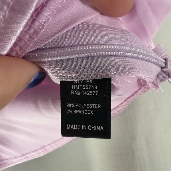 Haute Monde Lilac Satin Puff Sleeve Corset Crop Top Size XS - Image 7