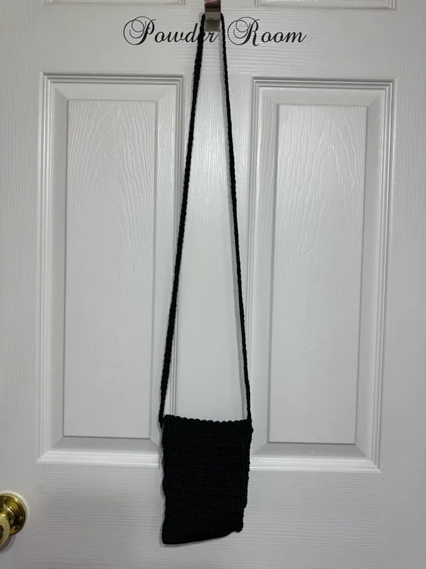 The Sak Black Crochet Boho Mini Crossbody with Logo Disc - Image 6