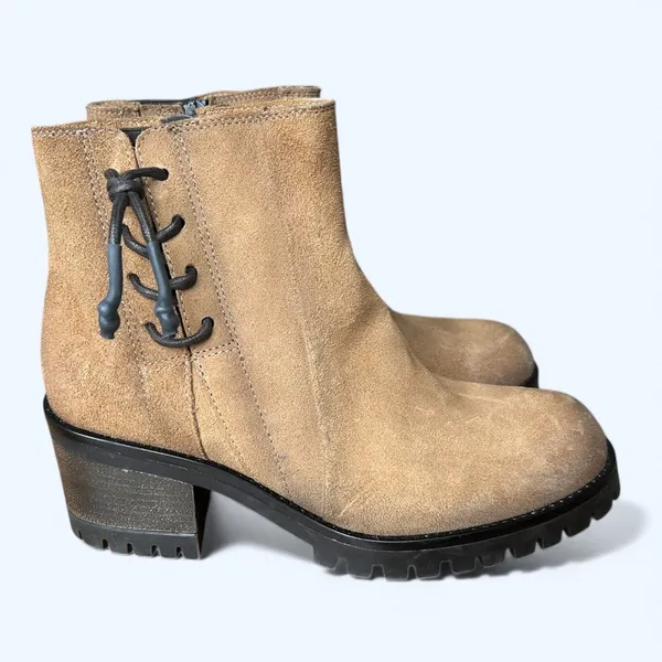 Miz Mooz “Maiden” Chunky Platform Suede Ankle Boots Chunky Heel Womens EU 38 NEW - Image 4
