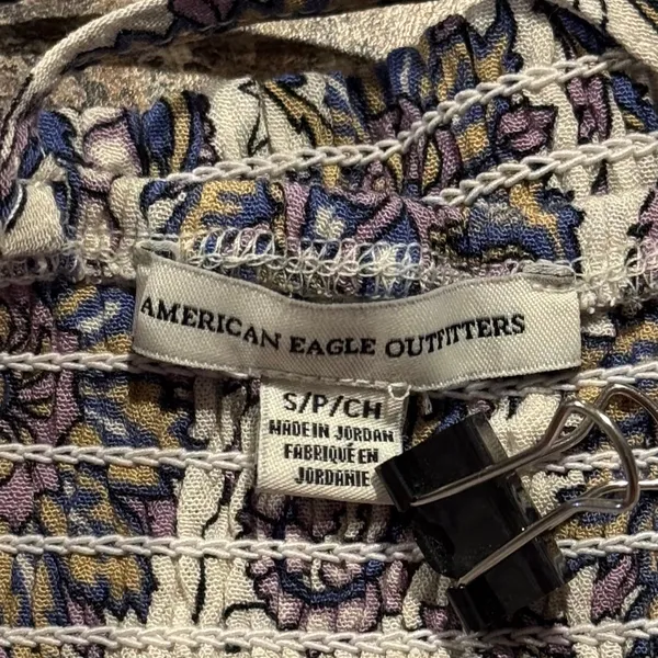 American Eagle Crop Top Floral Boho Y2K Festival Cottage Retro Festival Small - Image 2
