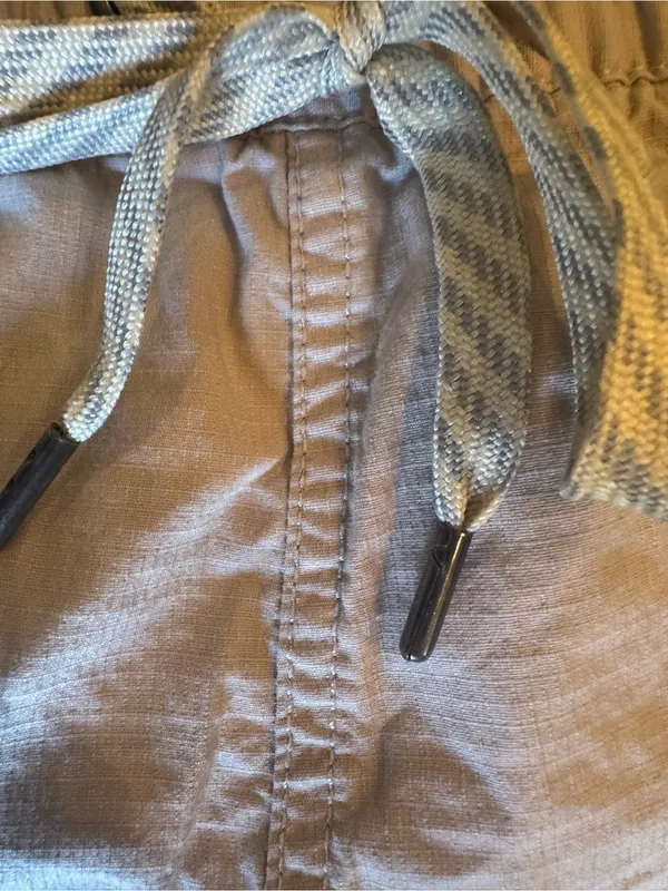 Vuori Vintage Ripstop Drawstring Shorts Khaki Tan Size L EUC - Image 4