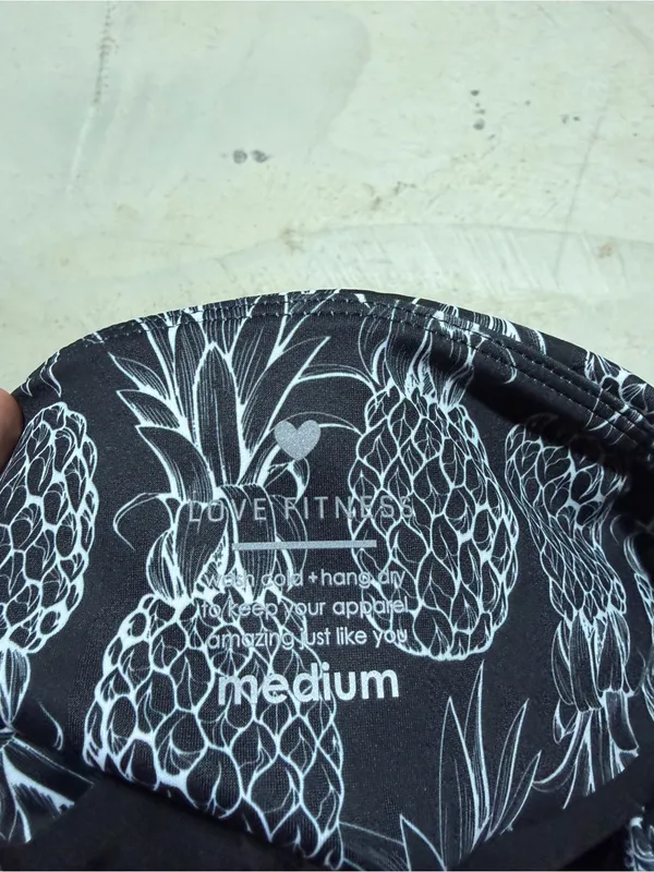 Love fitness Women's Black Pineapple Print Athletic Shorts medium - Image 7