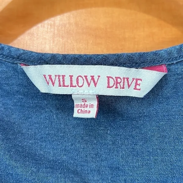 Willow Drive Chambray Blue Denim Ruffle Shirt Small - Image 4