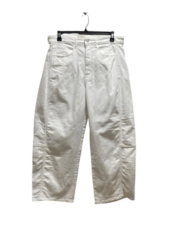 Pilcro Heritage Curve Mid-Rise Barrel Leg Jeans White Size 32T Anthropologie - Image 2